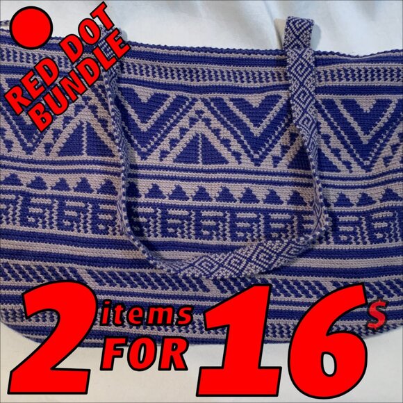 HANDMADE Lined Crochet Bag - Picture 1 of 9